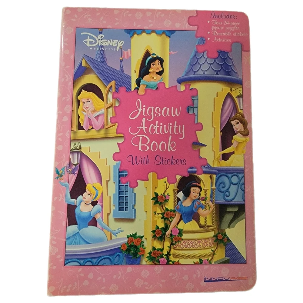 Disney Princess Jigsaw Puzzle Book Without the sticker Puzzles are complete Used